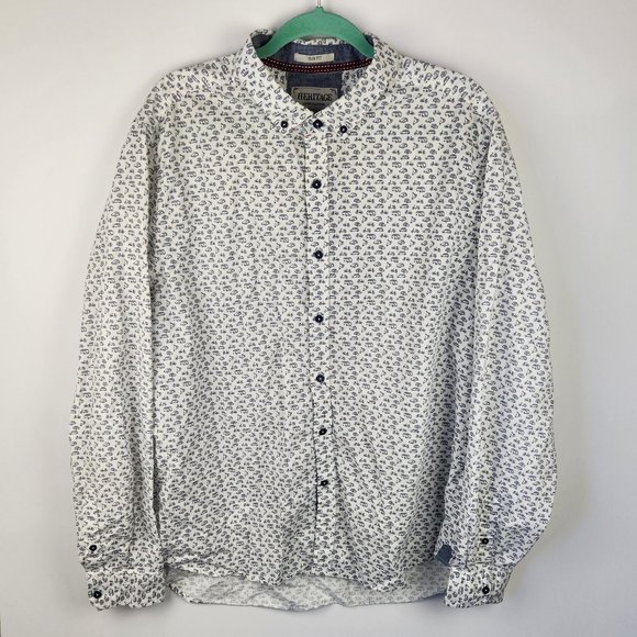 Heritage Report Collection Car Bus Bike Slim Fit Button Down Shirt sz XXL - Picture 1 of 10